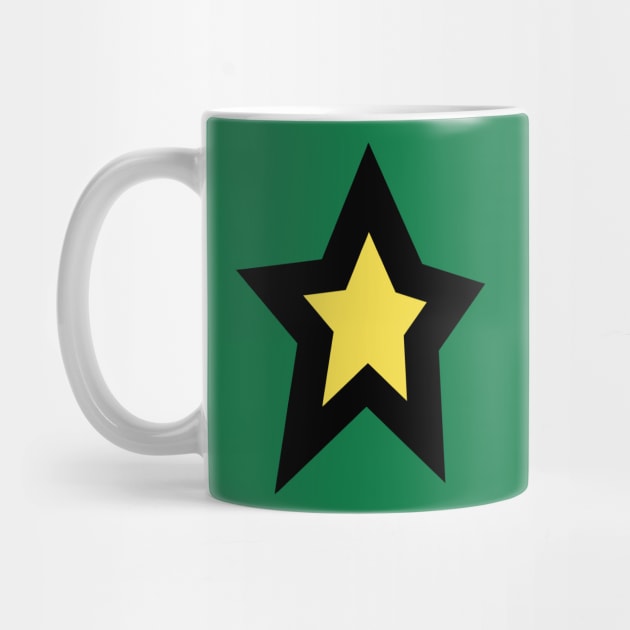 Yellow Star Thick Black Line by ellenhenryart